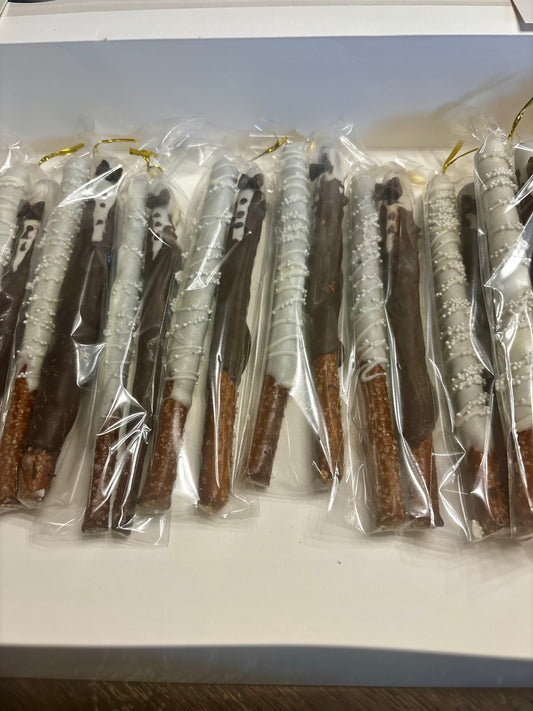 Dipped pretzel rods